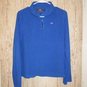 Vineyard Vines Blue Fleece 1/4 Zip Size Large 18